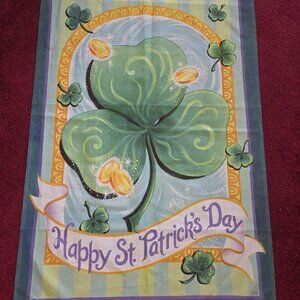 Large happy st Patrick's day house flag shamrock patty day